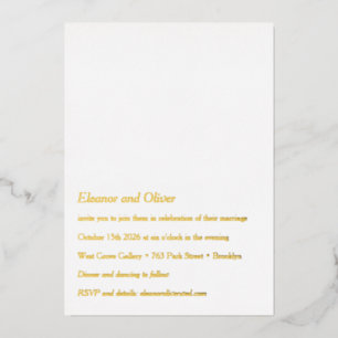 Minimalistisches modernes Typografie-Foto QR Weddi Folieneinladung