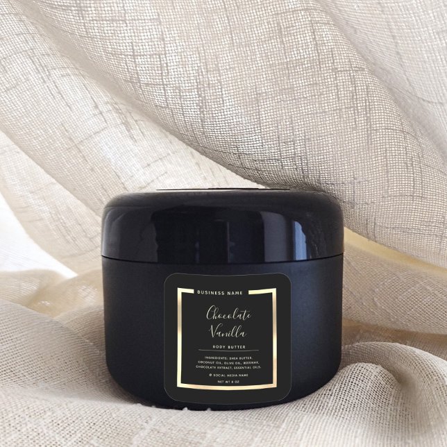 Minimalistisches, modernes typografisches Goldrahm Quadratischer Aufkleber (Von Creator hochgeladen)