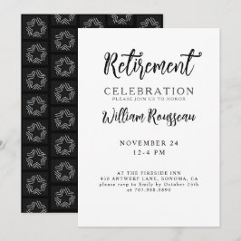 Minimalistisches modernes Typografy Retirement Par Einladung
