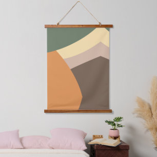 Minimalistisches Modernes Wandteppich Mit Holzrahmen