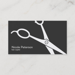 Minimalistisches modernes Weiß Scissors Visitenkarte