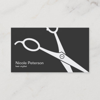 Minimalistisches modernes Weiß Scissors Visitenkarte