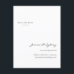 Minimalistisches, modernes White Script Save the D Postkarte<br><div class="desc">Minimalistisches,  modernes White Script-Hochzeit Speichern Sie das Datum Postkarte</div>