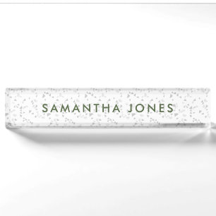 Minimalistisches, modernes White Terrazzo Namplate Namensplakette