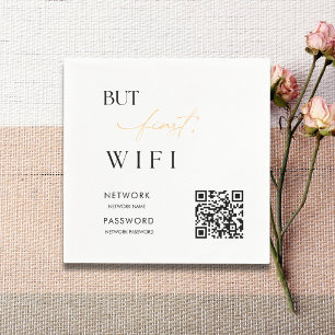 Minimalistisches, modernes WiFi-Kennwort-Hochzeits Serviette