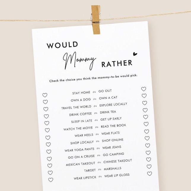 Minimalistisches Mommy eher Baby Shower Game (Von Creator hochgeladen)