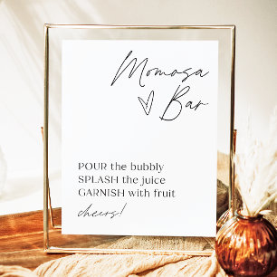 Minimalistisches Momosa Bar Sign Moderne Mama-os Poster