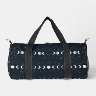 Minimalistisches Mondphasenmuster mit Sternen und Duffle Bag