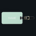 Minimalistisches Mongramm von Meeresfrüchten-Minze Gepäckanhänger<br><div class="desc">Minimalistischer Minzgrün individuelle Name Text monogramm solide schlichte moderne elegante Reise Gepäckstück</div>