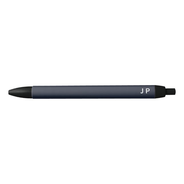 Minimalistisches Monogram Navy Blue White-Geschenk Kugelschreiber (Vorderseite)