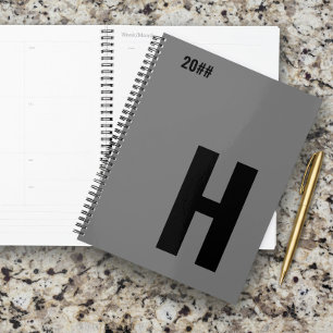 Minimalistisches Monogramm, anfänglich grau Planer