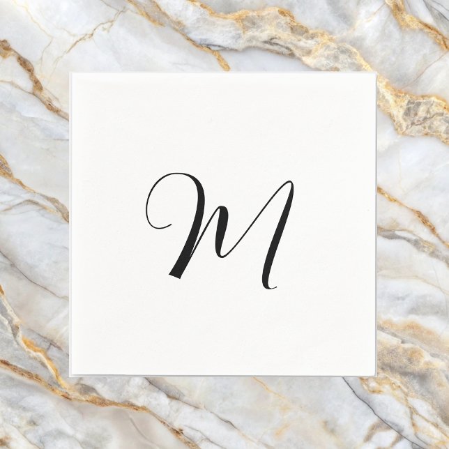 Minimalistisches Monogramm Anfangsbuchstabe  Serviette (Von Creator hochgeladen)
