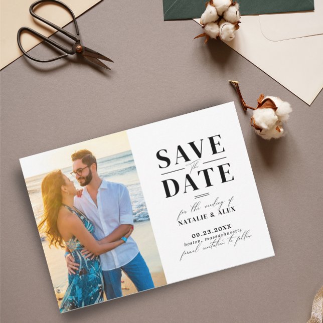 Minimalistisches Monogramm B & W Website QR-Codebi Save The Date (Von Creator hochgeladen)