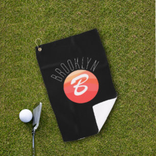 Minimalistisches Monogramm Buchstabe B Korallenora Golfhandtuch