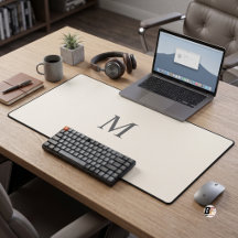 Minimalistisches Monogramm Buchstabe M Beige