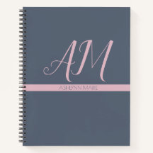 Minimalistisches Monogramm-Bullet-Journal
