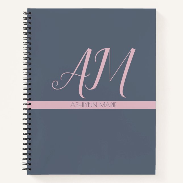 Minimalistisches Monogramm-Bullet-Journal Notizbuch (Vorderseite)