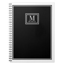 Minimalistisches Monogramm-Chic-Doppelrand Schwarz