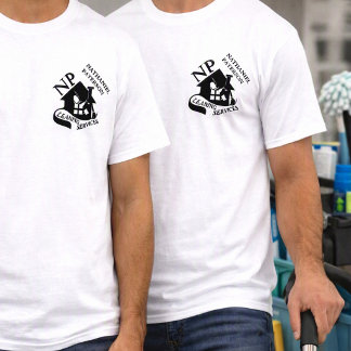 Minimalistisches Monogramm-Crew-Reinigungsteam T-Shirt
