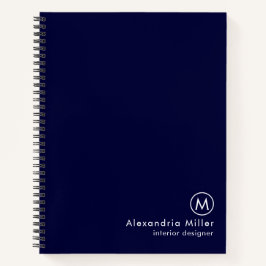 Minimalistisches Monogramm der modernen Marine Notizbuch