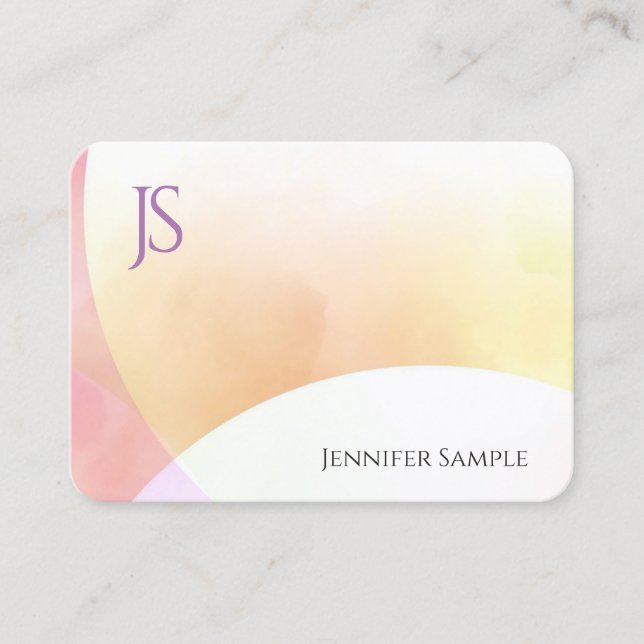 Minimalistisches Monogramm Einfache Elegante Moder Visitenkarte (Vorderseite)