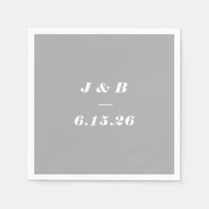 Minimalistisches Monogramm Elegant Gray Stilvolle  Serviette