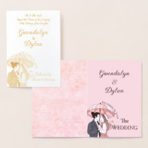Minimalistisches Monogramm eleganter rosa Paar Reg