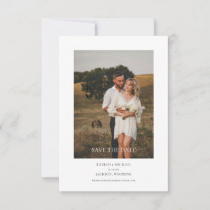 Minimalistisches Monogramm-Foto Save the Date vert