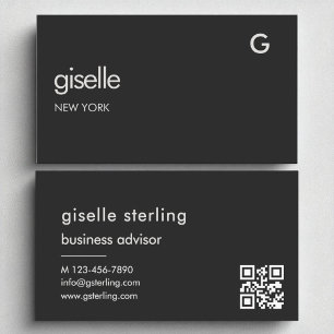 Minimalistisches Monogramm für einen eleganten Bla Visitenkarte