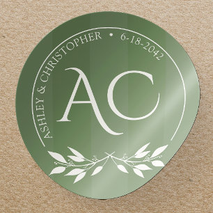 Minimalistisches Monogramm gestricktes verdünntes Runder Aufkleber