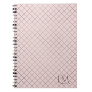 Minimalistisches Monogramm Gold & Hellrosa Taupe Notizblock