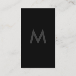 Minimalistisches Monogramm Grau Schwarz Visitenkarte