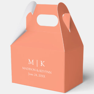 Minimalistisches Monogramm Hochzeitskorallengabel Geschenkschachtel