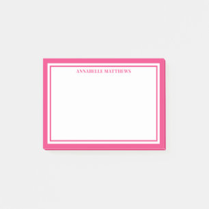 Minimalistisches Monogramm in Rosa Post-it Klebezettel