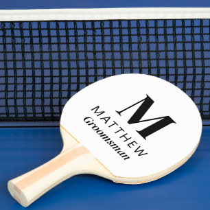 Minimalistisches Monogramm Individuelles Geschenk Tischtennis Schläger