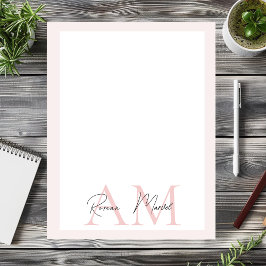 Minimalistisches Monogramm Initial- und Namenspate Briefbogen