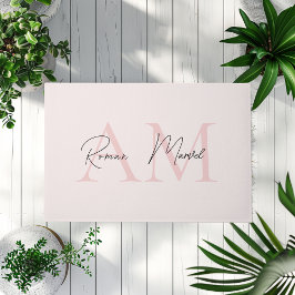 Minimalistisches Monogramm Initial- und Namenspate Fußmatte
