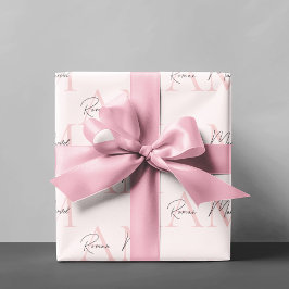 Minimalistisches Monogramm Initial- und Namenspate Geschenkpapier