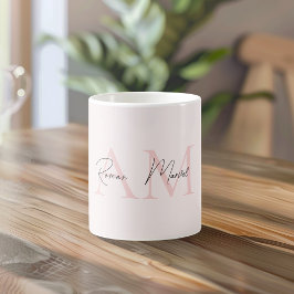 Minimalistisches Monogramm Initial- und Namenspate Kaffeetasse