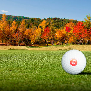 Minimalistisches Monogramm initiale B-Orangenkoral Golfball