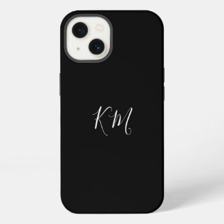 Minimalistisches Monogramm Initialen schwarze Hand iPhone Hülle