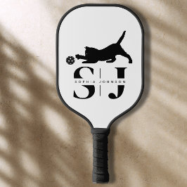 Minimalistisches Monogramm, Katzenpaddel Pickleball Schläger