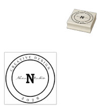 Minimalistisches Monogramm Kreativdesign Holzstemp