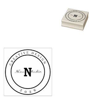 Minimalistisches Monogramm Kreativdesign Holzstemp Gummistempel