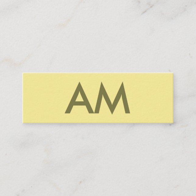 Minimalistisches Monogramm Mini Visitenkarte (Vorderseite)