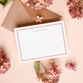 Minimalistisches Monogramm mit einfachem Scarlet Mitteilungskarte