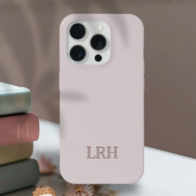 Minimalistisches Monogramm mit neutraler Doppelsch iPhone 13 Pro Max Hülle (Minimalist Soft Beige Aesthetic Phone Case)