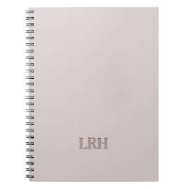 Minimalistisches Monogramm mit neutraler Doppelsch Notizblock