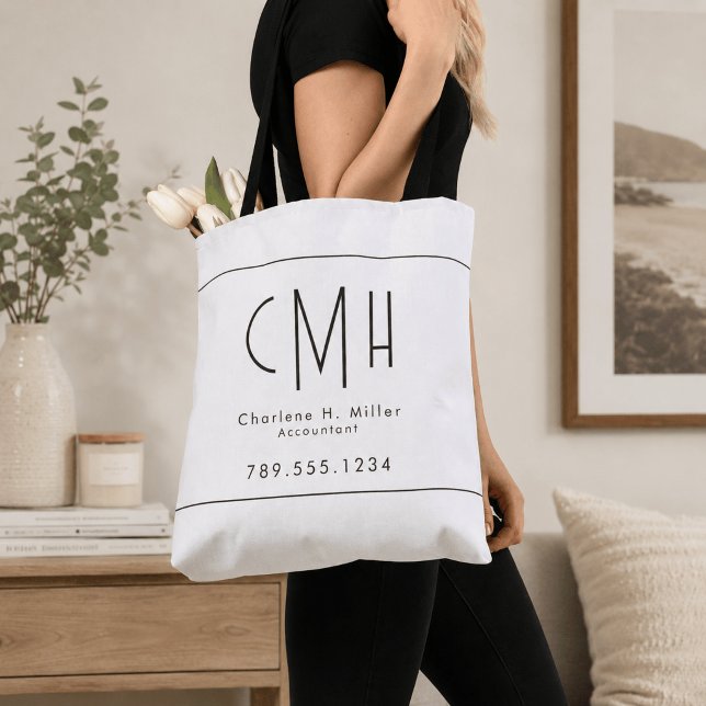 Minimalistisches Monogramm Modern Professionell Tasche (Von Creator hochgeladen)