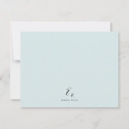 Minimalistisches Monogramm Name Elegant Sanftes St Mitteilungskarte